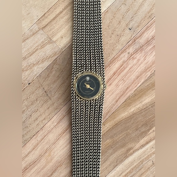 Bulova Ladies Watch Rare Vintage Mesh Bracelet Diamond in Black Dial - Picture 5 of 12